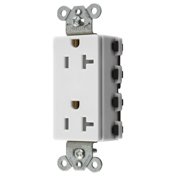 Hubbell Wiring Device-Kellems Straight Blade Devices, Receptacles, Style Line Decorator Duplex, SNAPConnect, Tamper Resistant, 20A 125V, 2-Pole 3-Wire Grounding, 5-20R, Nylon SNAP2162WTRA